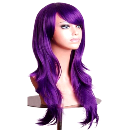 Perruque Violette cheveux longs et dgrads 70 cm