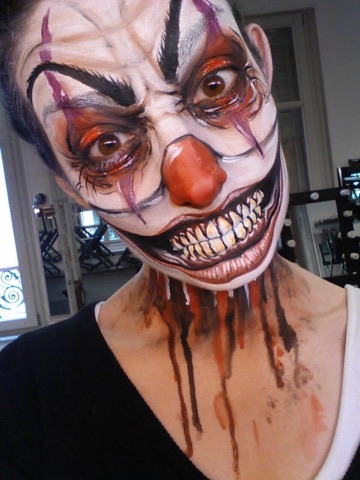 tutoriel pas à pas maquillage clown halloween